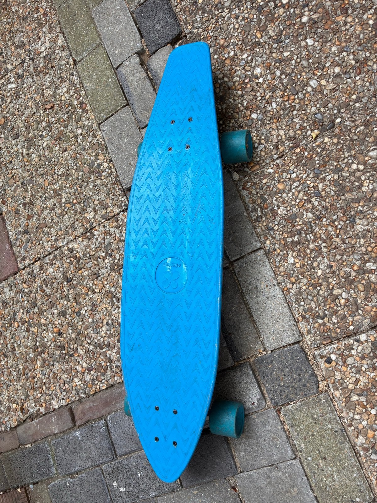 Longboard skateboard Relaxdays blauw, Ophalen of Verzenden, Gebruikt, Skateboard, Longboard