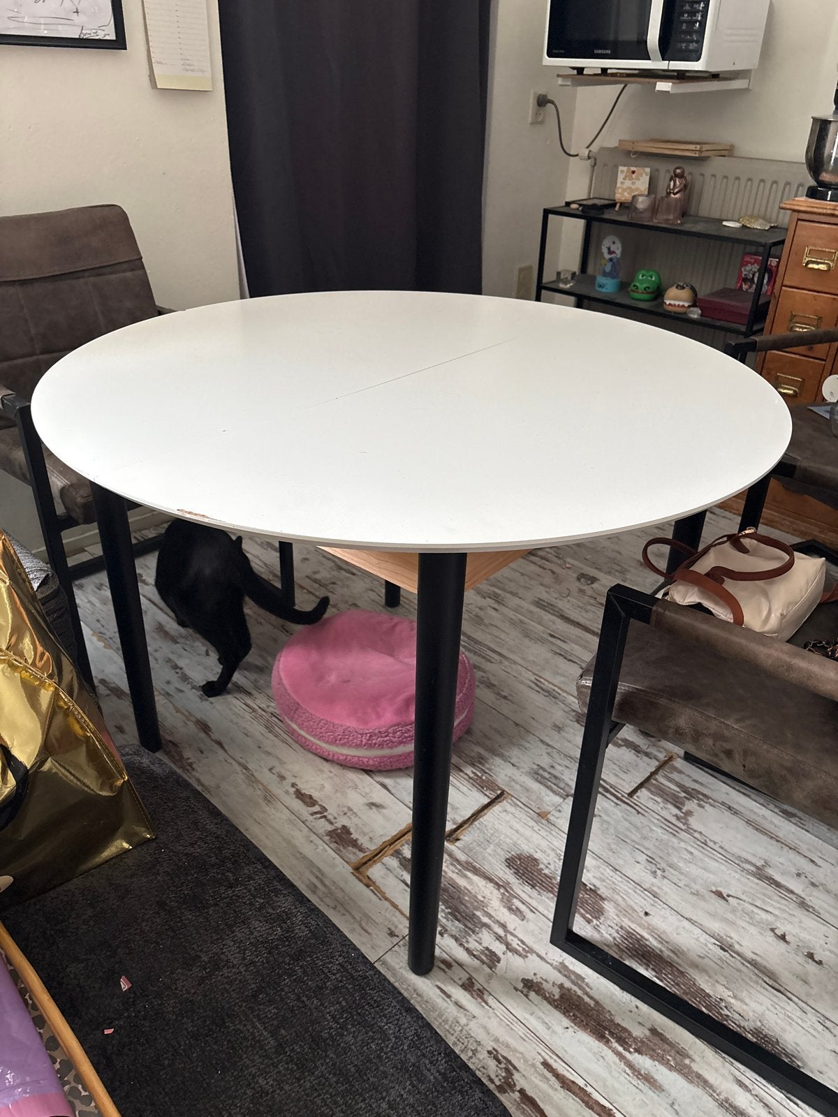 ronde tafel - Ø 110 cm (met hapje), Ophalen, Gebruikt, Rond, 100 tot 150 cm
