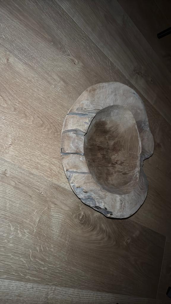 Houten schaal, Huis en Inrichting, Woonaccessoires | Schalen en Manden, Gebruikt, Schaal, Rond, Ophalen of Verzenden