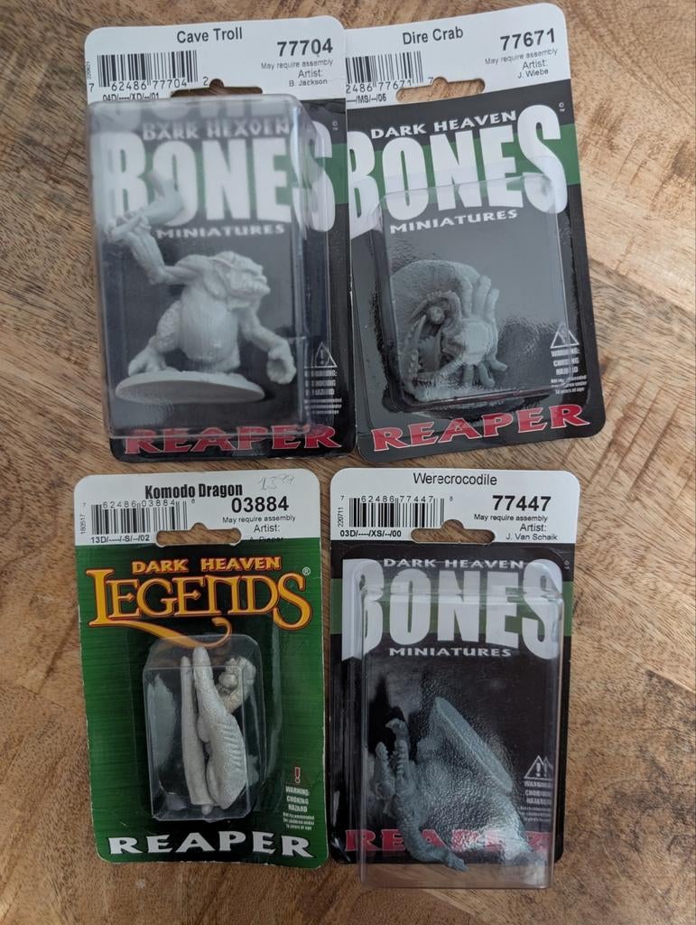 Reaper Miniatures: Dire Crab, Cave Troll, Vlierocodile, Kom, Ophalen of Verzenden, Nieuw, 1:50 of kleiner, Figuur of Figuren