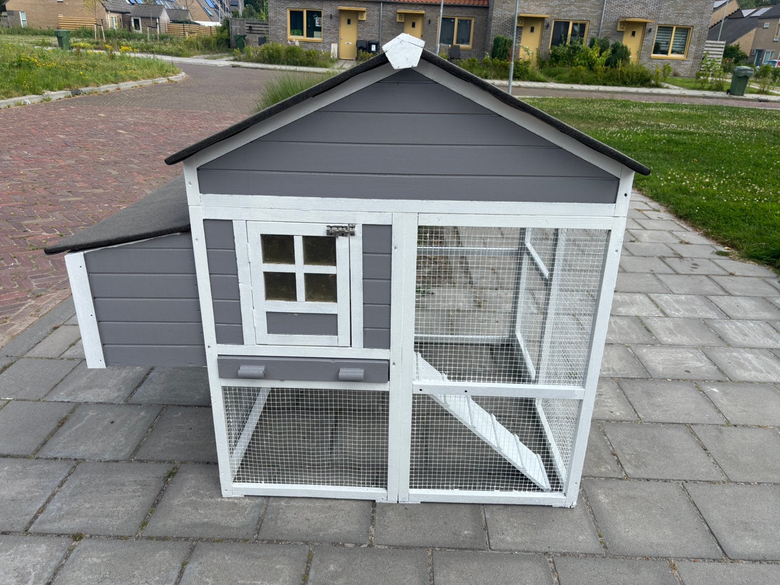 Kippenhok konijnenhok met legnest bezorgen mogelijk, Dieren en Toebehoren, Ophalen of Verzenden, Zo goed als nieuw, Kippenhok of Kippenren