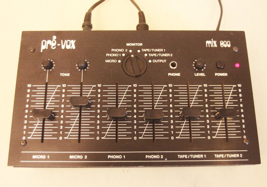 Vintage Pré-Vox Mixer / Mengpaneel Voor DJ / Model MIX 800, Ophalen of Verzenden, Zo goed als nieuw, 5 tot 10 kanalen, Microfooningang