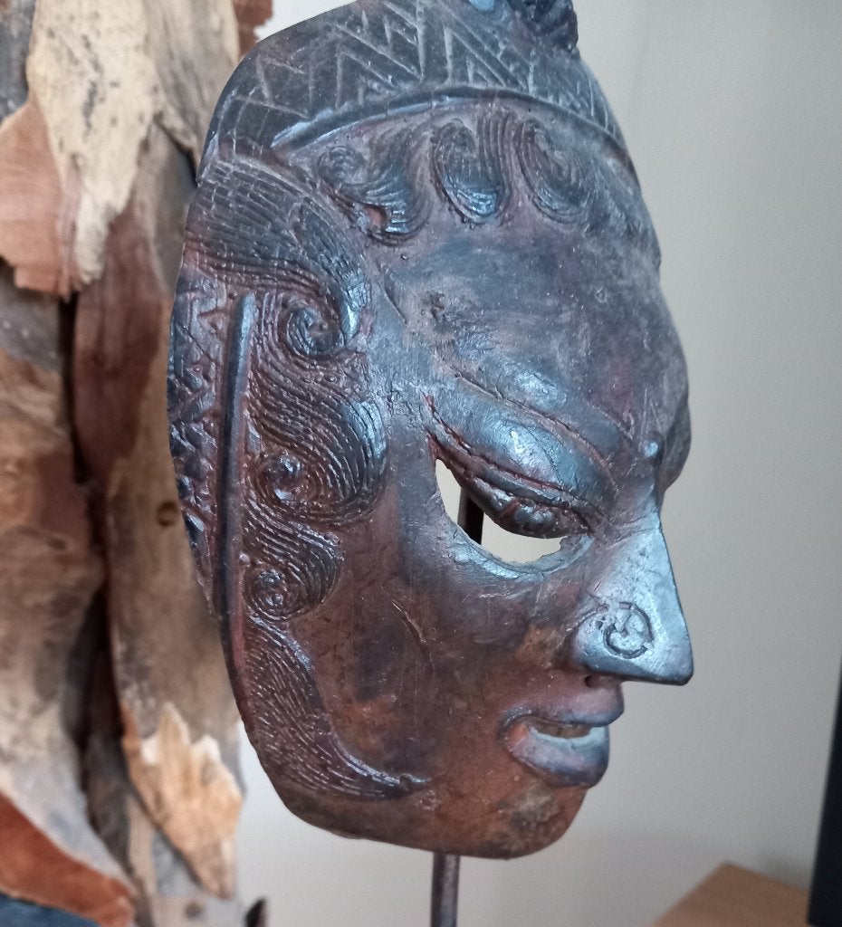 Bronzen Javanese theater / dansmasker, Kelana masker, Indonesië, Ophalen of Verzenden, Masker