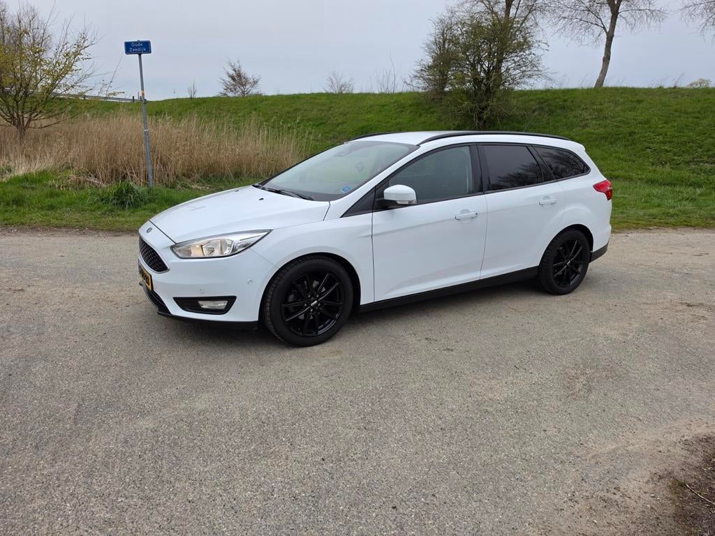 Ford Focus 1.0 Ecoboost 125pk 2015 Wit, Auto's, Zwart, Wit, Handgeschakeld, 1216 kg