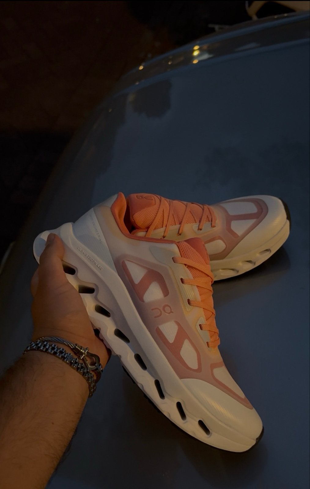 On Running Cloudmonster sneakers - Wit/Oranje, Ophalen of Verzenden, Nieuw, Wit, Sneakers of Gympen
