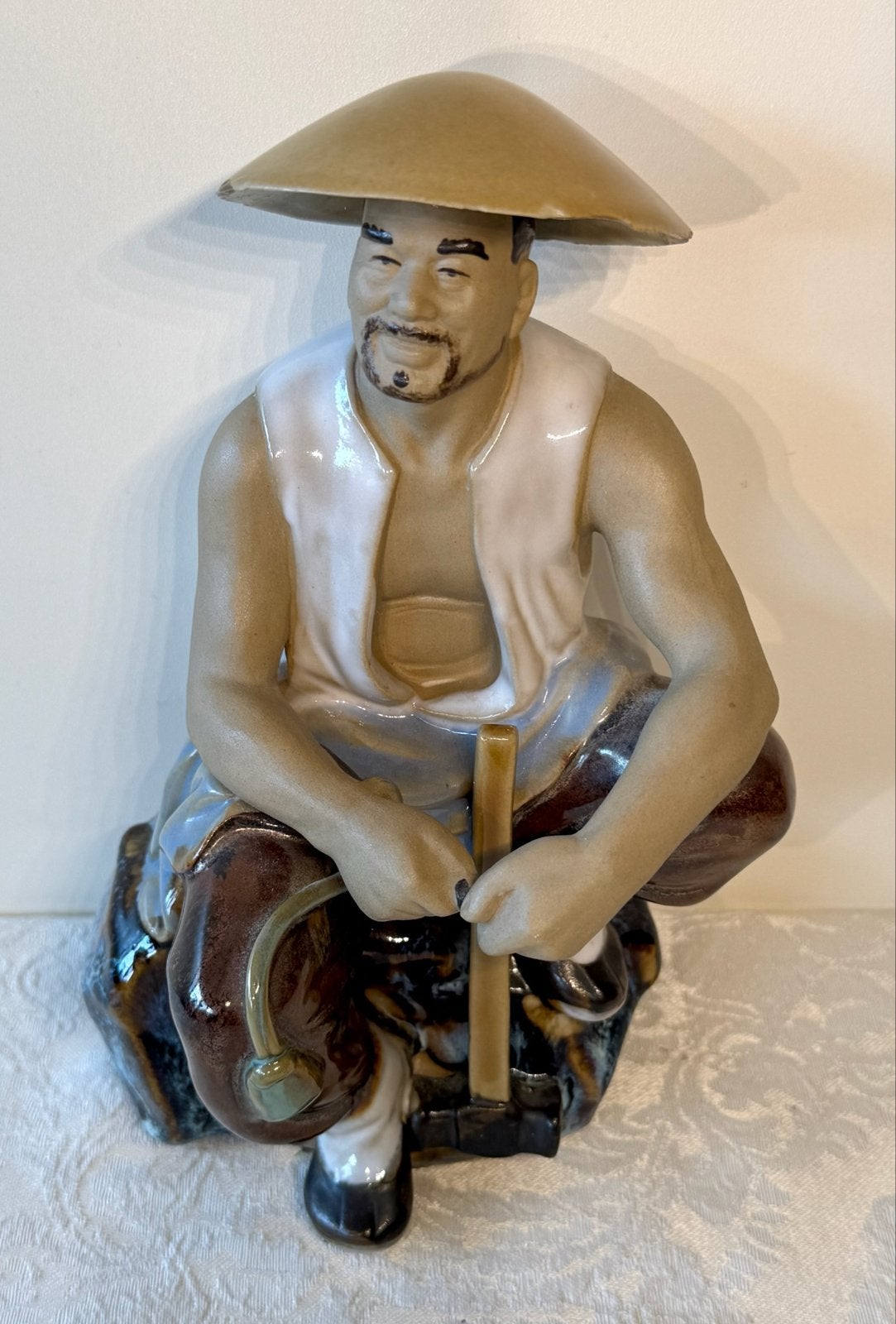 Vintage Shiwan Mudman, Geglazuurd, Ophalen of Verzenden, 20 - 50 cm, Steen of Keramiek