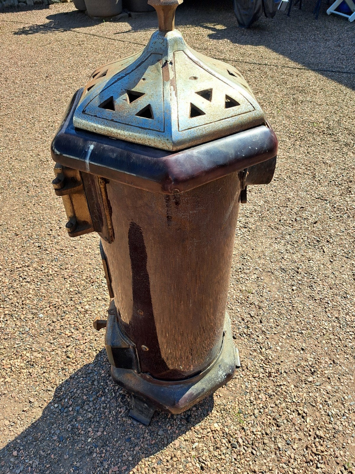 Vintage potscherven houtkachel, Huis en Inrichting, Kachels, Ophalen, Hout, Houtkachel
