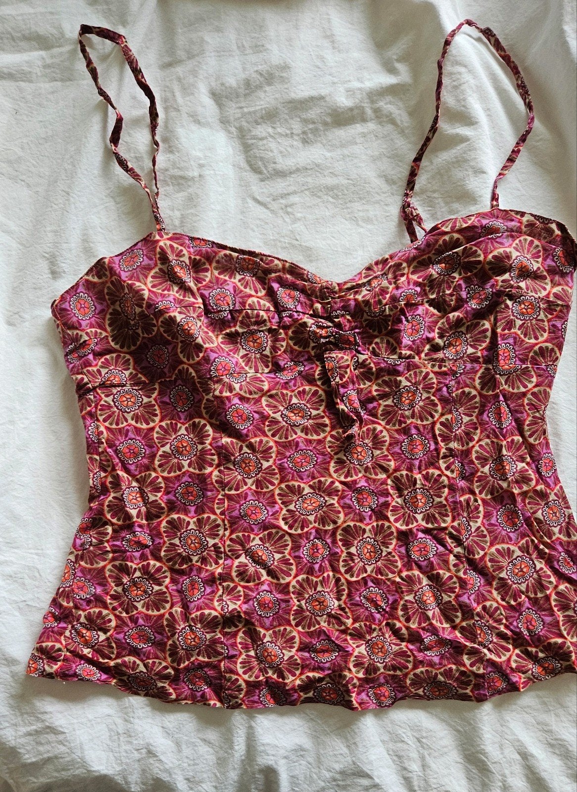 Vrolijke Vnl top met bloemenprint en spaghettibandjes, Kleding | Dames, Maat 38/40 (M), Ophalen of Verzenden, Zo goed als nieuw