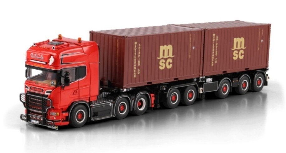 WSI SCANIA R6 TOPLINE + COMBI TRAILER + CONTAINERS - BACA, Wsi, ., Nieuw, Ophalen of Verzenden