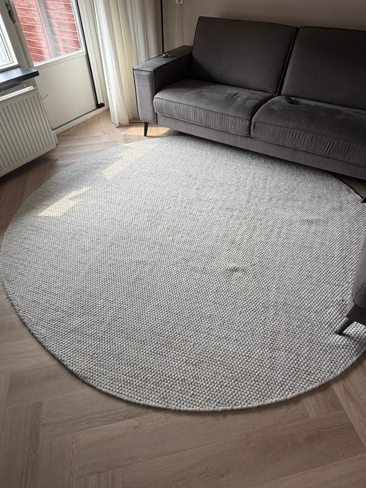 Benuta Pure Rocco wollen vloerkleed – rond Ø250 cm, Ophalen, Rond, 200 cm of meer, Zo goed als nieuw