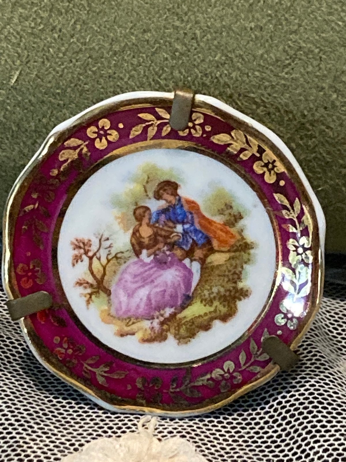 Miniatuur bordje Limoges porselein (060725s), Antiek en Kunst, Antiek | Porselein, Ophalen of Verzenden