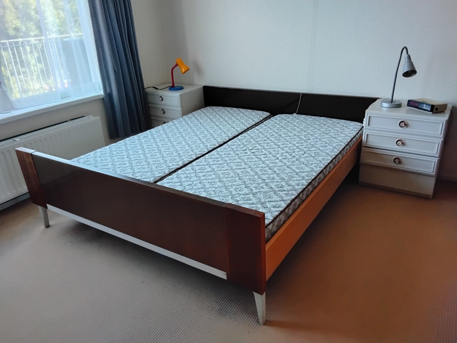 dubbel bed, Huis en Inrichting, Slaapkamer | Complete slaapkamers, Ophalen, Gebruikt, Tweepersoons