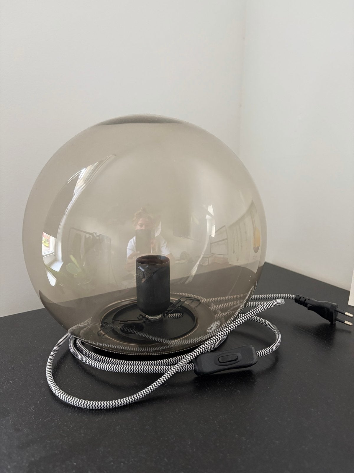 IKEA Bollamp - Sfeervolle Tafellamp van Glas, Met schakelaar, Grijs, IKEA, Modern