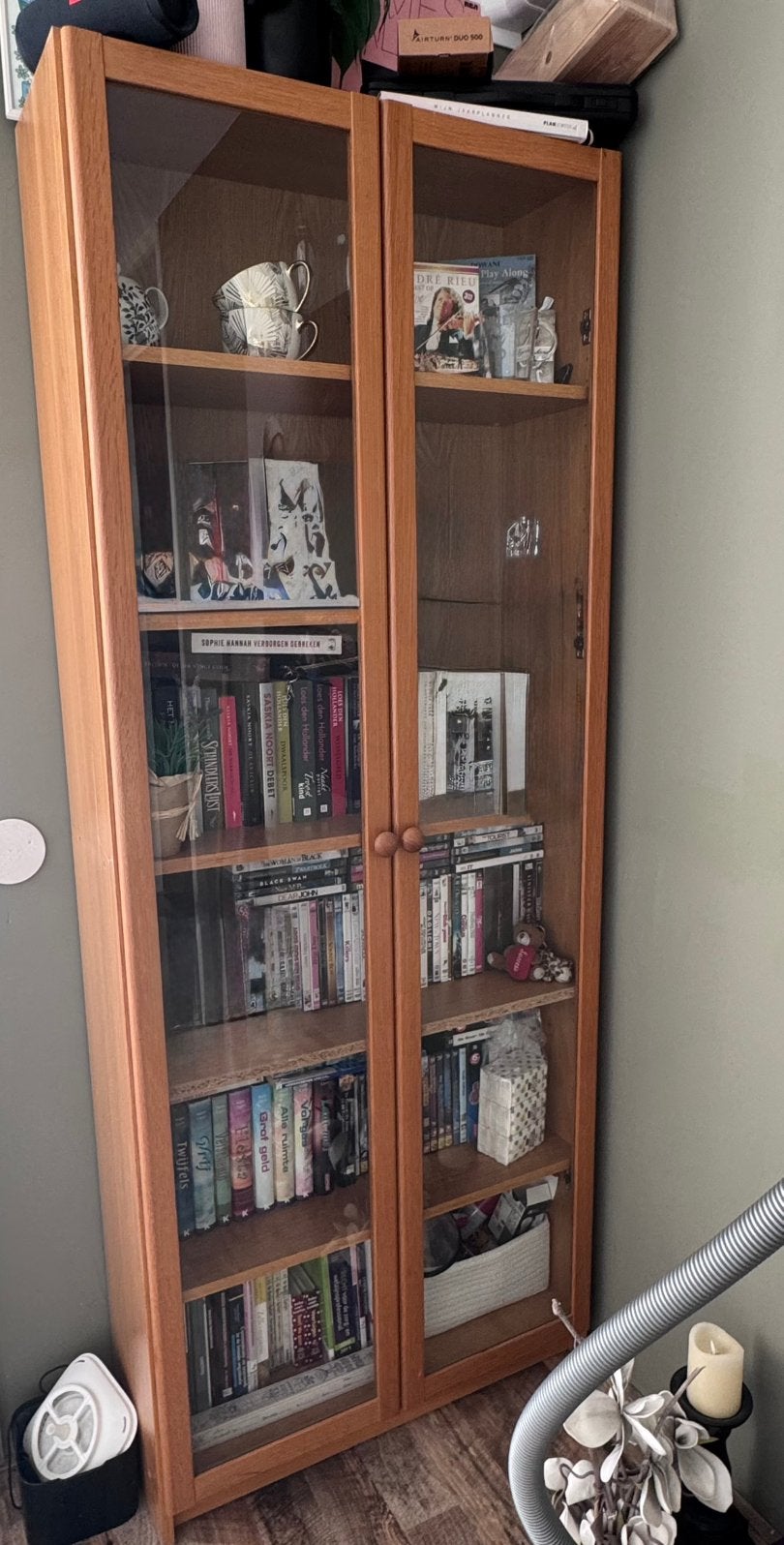 kast met glazen deuren, Ophalen, Gebruikt, 50 tot 100 cm, Minder dan 100 cm