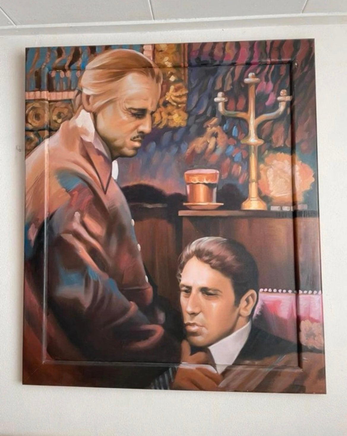 Groot schilderij the godfather don corleone al pacino, Huis en Inrichting, Woonaccessoires | Schilderijen, Tekeningen en Foto's