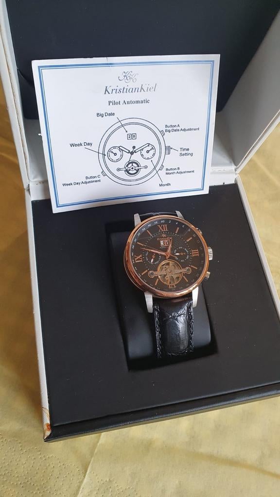 Kristian Kiel Automatische Horloge - Limited Edition, Overige merken, Leer, Staal, Polshorloge