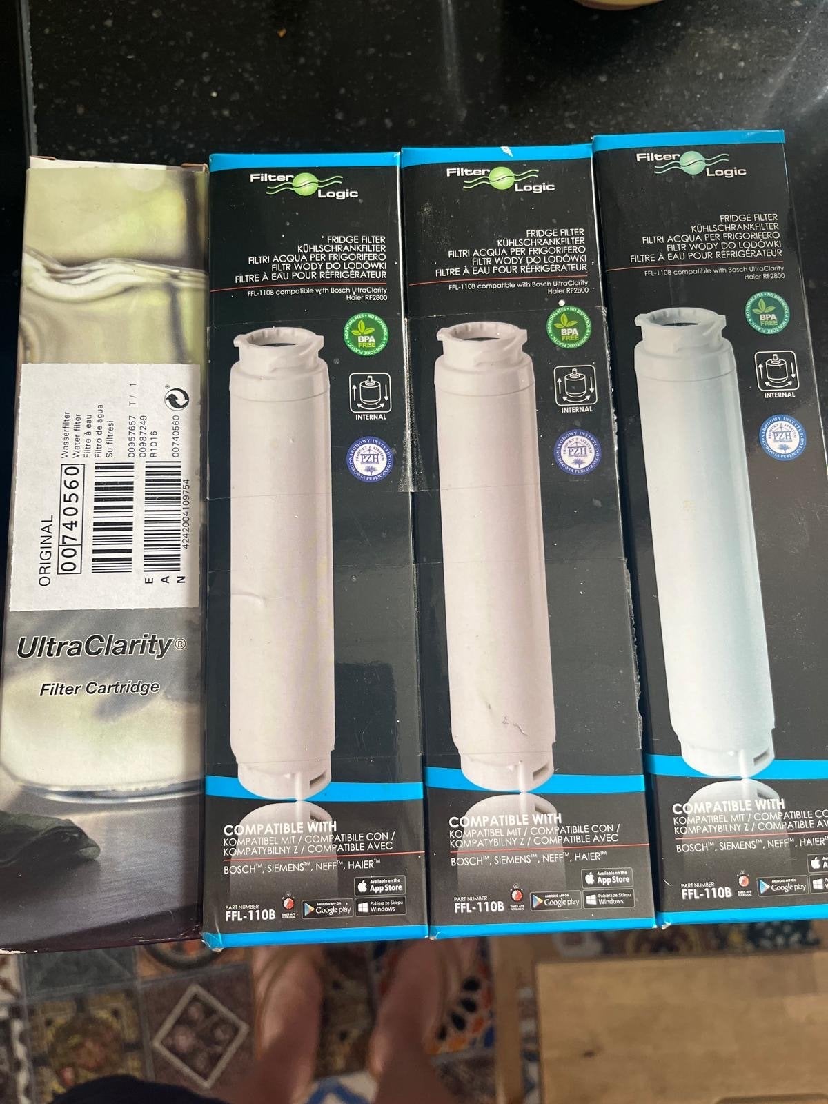 Filter Logic FFL-110B koelkast waterfilters (3 stuks), Witgoed en Apparatuur, Ophalen, Nieuw