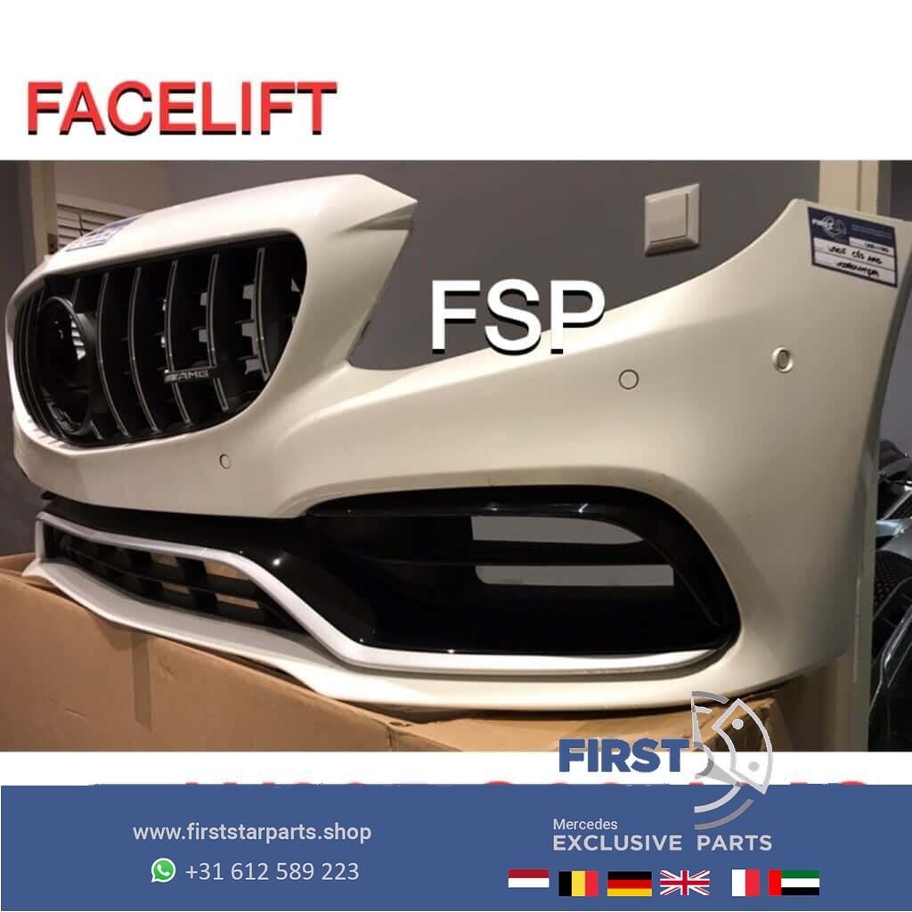 W205 C63 AMG FACELIFT VOORBUMPER COMPLEET Mercedes C Klasse, Gebruikt, -, Voor, Ophalen of Verzenden