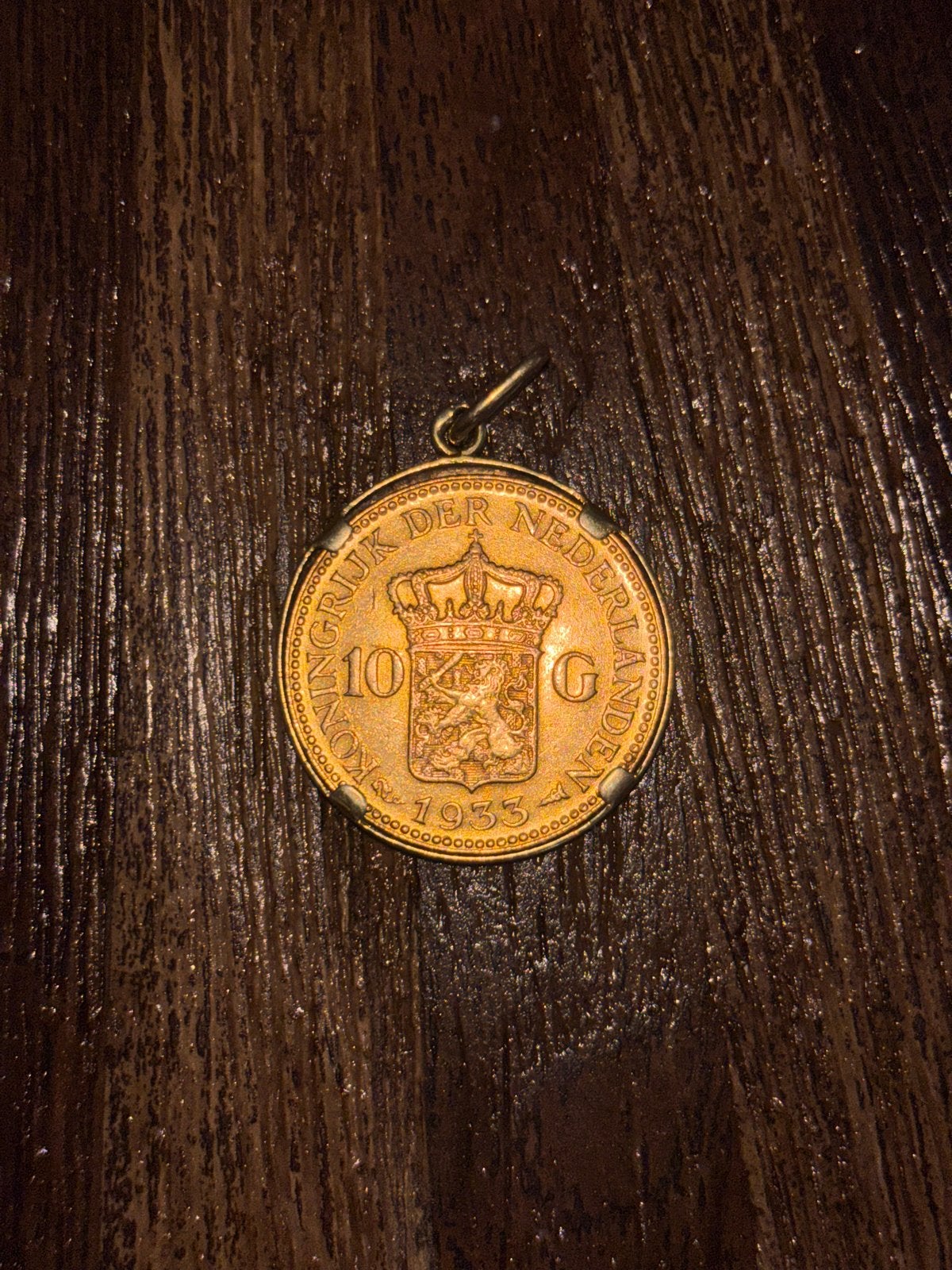Gouden 10 Gulden Munt 1933 Koningin Wilhelmina Hanger, Koningin Wilhelmina, Losse munt, 10 gulden, Goud