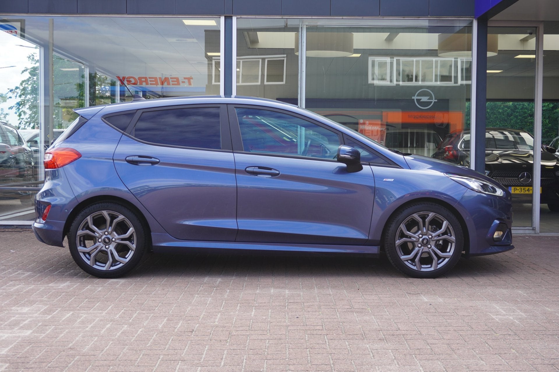 Ford Fiesta 1.0 EcoBoost ST-Line 5deurs | Navigatie | CarPla, Stof, Gebruikt, 1064 kg, Blauw