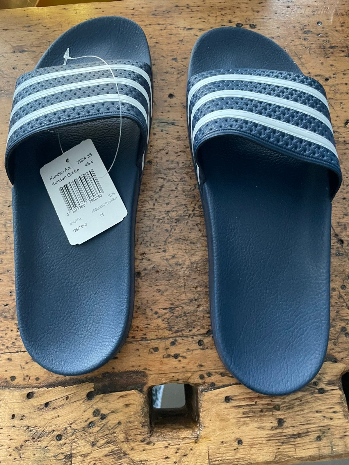 Adidas Adilette slippers, badslippers: maat 48,5 ; 13 nieuw, Slippers, Blauw, Nieuw, Ophalen of Verzenden