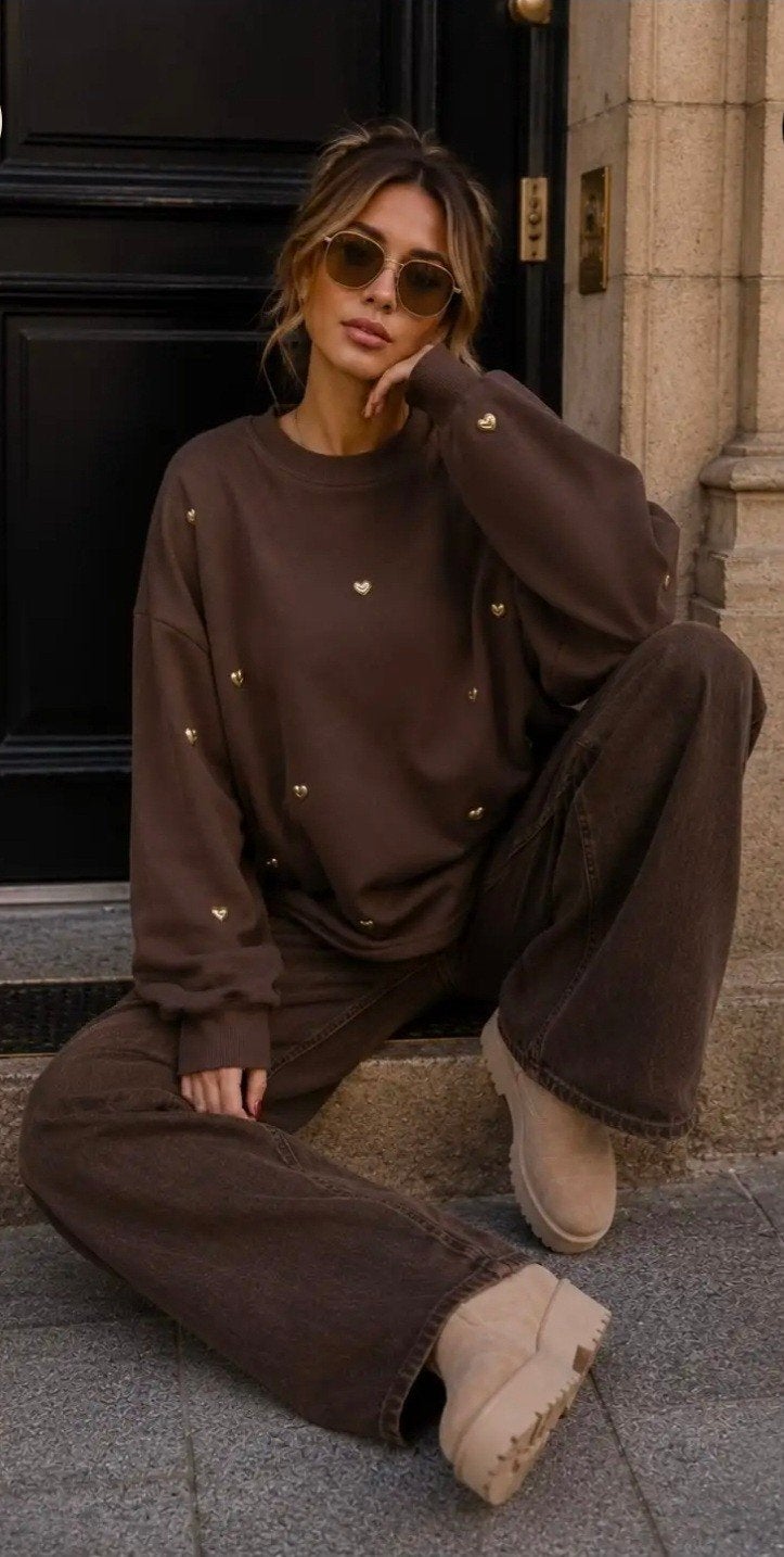Sweater met hartjes - Emma & Ashley - 2 kleuren, Kleding | Dames, Meerkleurig, Hindersstraat, Ophalen of Verzenden, Info@pure86krista.nl