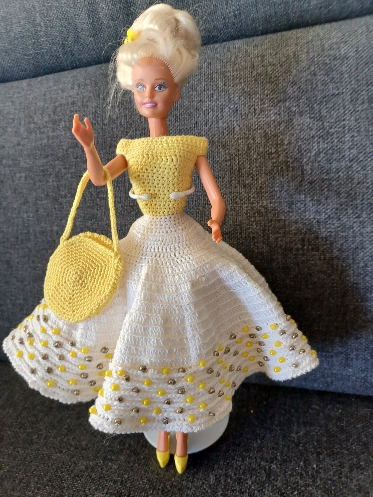 Vintage Barbie met handgemaakte gehaakte kleding, Ophalen of Verzenden, Nieuw, Barbie