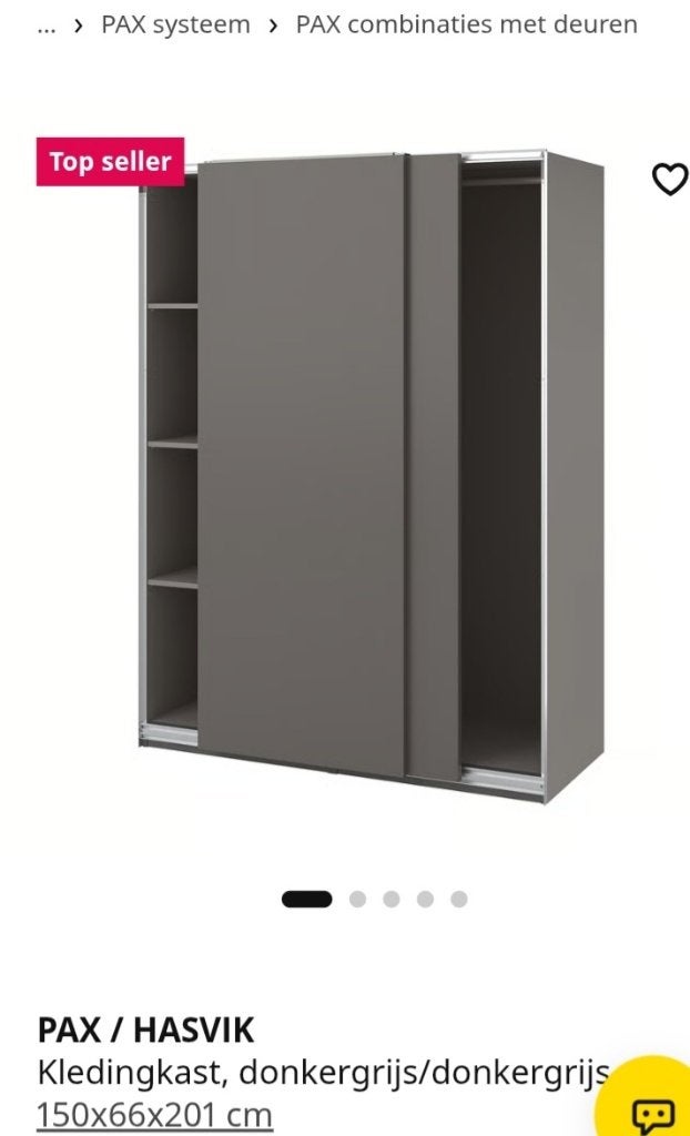 Pax Hasvik deuren donkergrijs, Huis en Inrichting, Ophalen, 200 cm of meer, Nieuw, 50 tot 100 cm