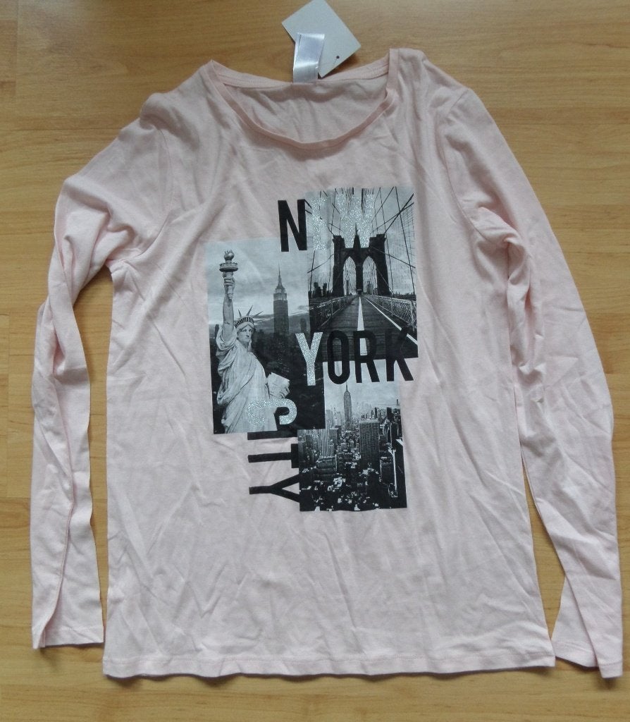 NIEUW: Oudroze katoenen longsleeve van C&A maat 170/176, Ophalen of Verzenden, Nieuw, Meisje, Shirt of Longsleeve