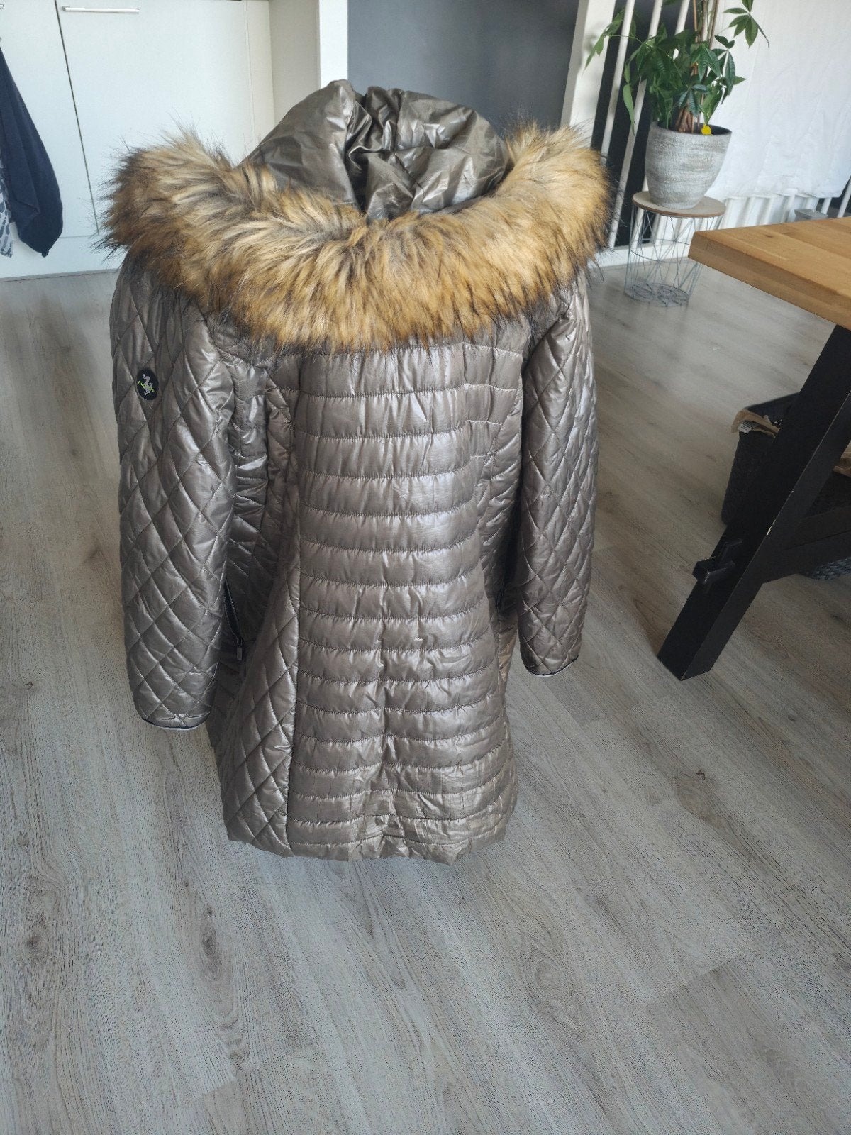 Nieuwe Happy Duck winterjas met bontkraag - Maat 44, Maat 46/48 (XL) of groter, Nieuw, Ophalen of Verzenden, Happy Duck