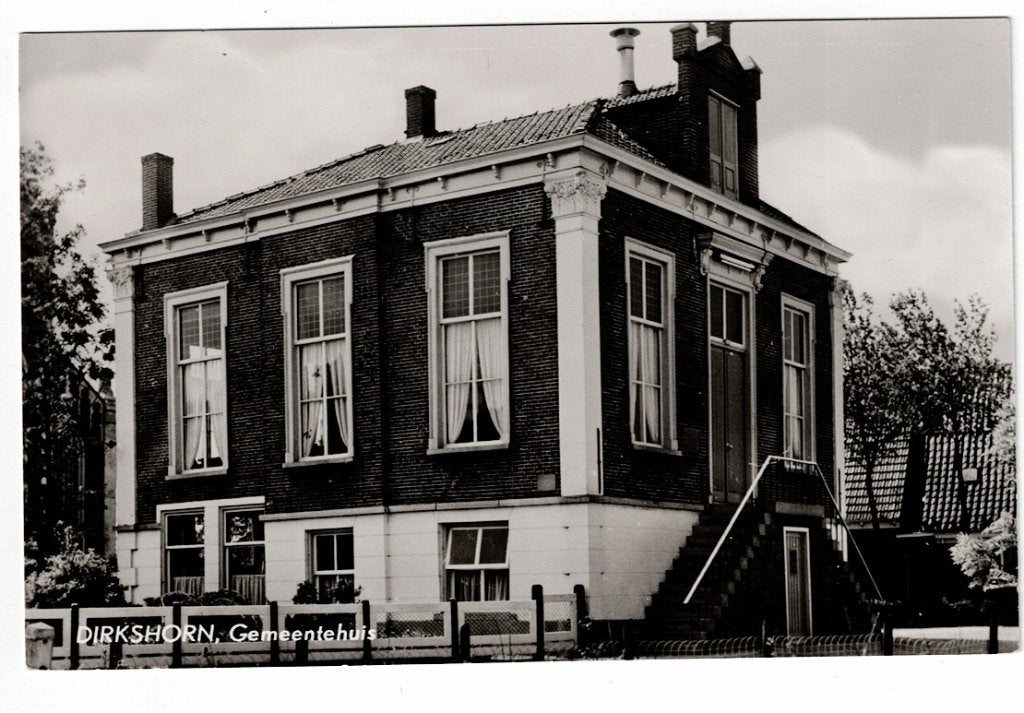 Dirkshorn. Fotokaart van het Gemeentehuis., Ophalen of Verzenden, Ongelopen, Noord-Holland