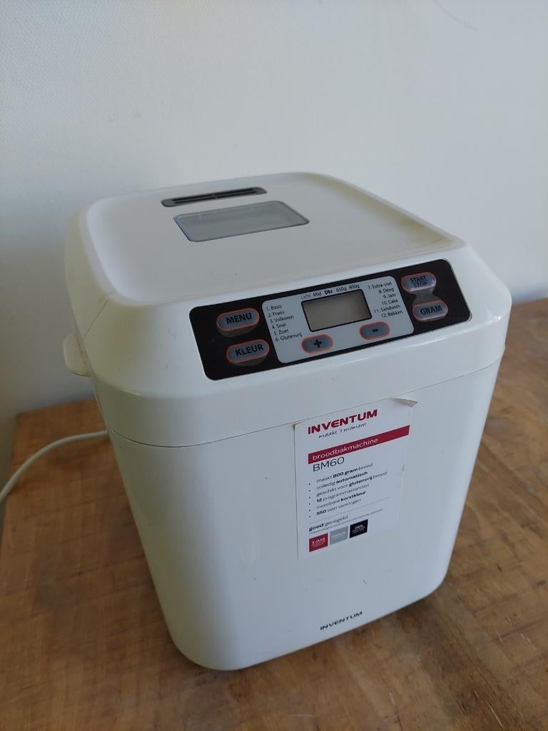 Inventum BM60 Broodbakmachine - Zo goed als nieuw, Met timer, 800 tot 1200 gram deeg, Ophalen of Verzenden, Zo goed als nieuw
