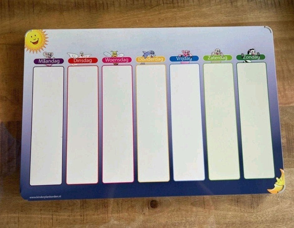 Magnetisch planbord met activiteiten en dagen, Kinderen en Baby's, Ophalen of Verzenden, Gebruikt, Ontdekken