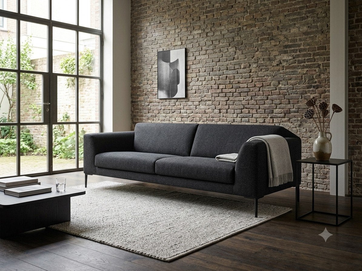 Pode Fold | 3,5 zits | Zwart antraciet Kvadrat Hallingdal, Gebruikt, Modern design Roderick Vos Leolux, Info@andriesign.nl, Driepersoons