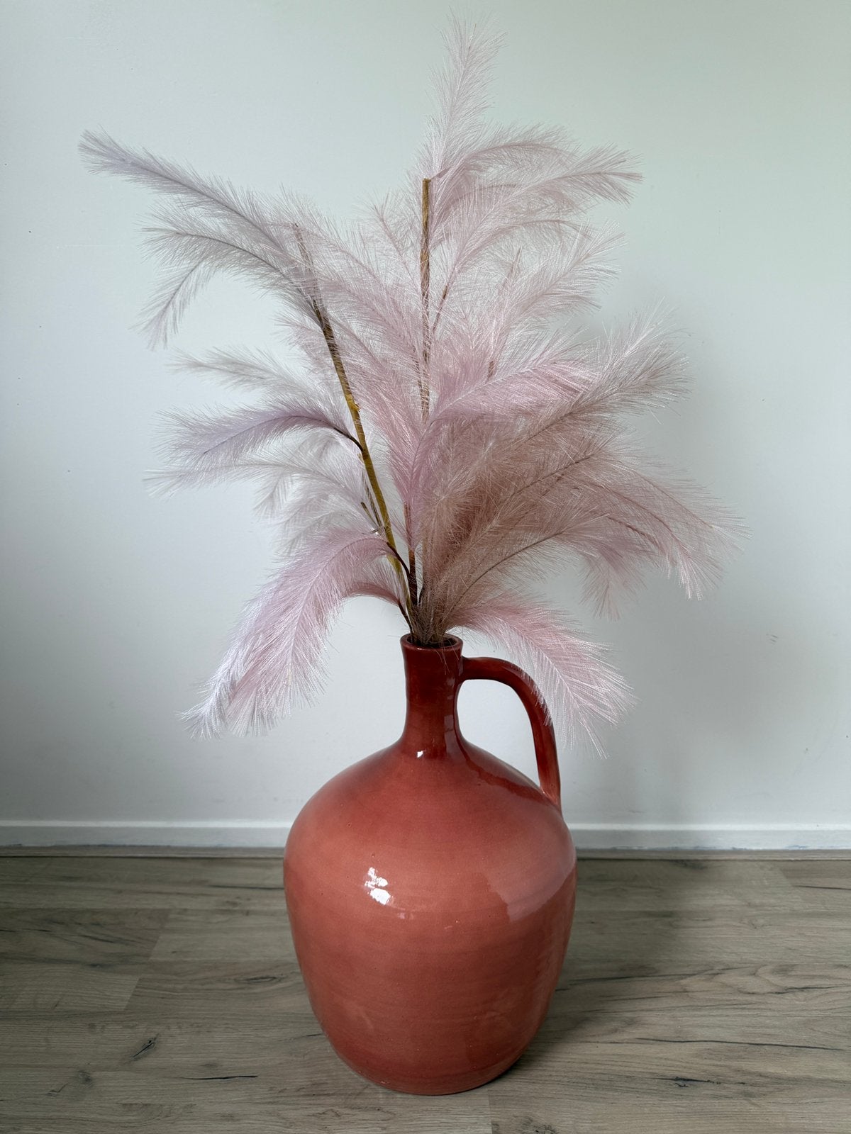 Almeer Plant handmade fles vaas tanee h45 d33 oud roze, 45 cm, Nieuw, Ophalen of Verzenden, Roze