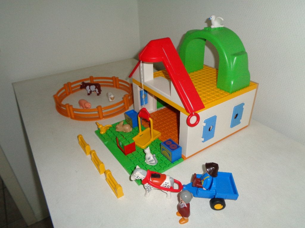 Playmobil 1.2.3 Boerderij met Dieren en Figuren, Kinderen en Baby's, Gebouw, Complete set, 1.2.3, Ophalen of Verzenden