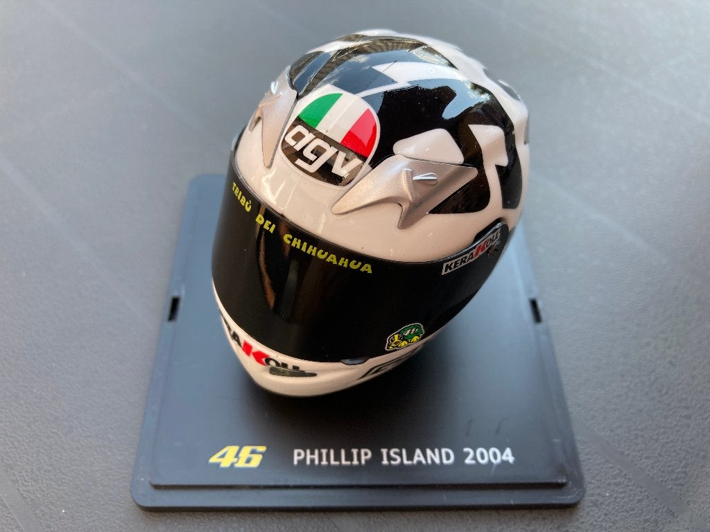 ✅ Valentino Rossi 1:5 helm Phillip Island 2004 Yamaha YZR-M, Verzamelen, Automerken, Motoren en Formule 1, Ophalen of Verzenden