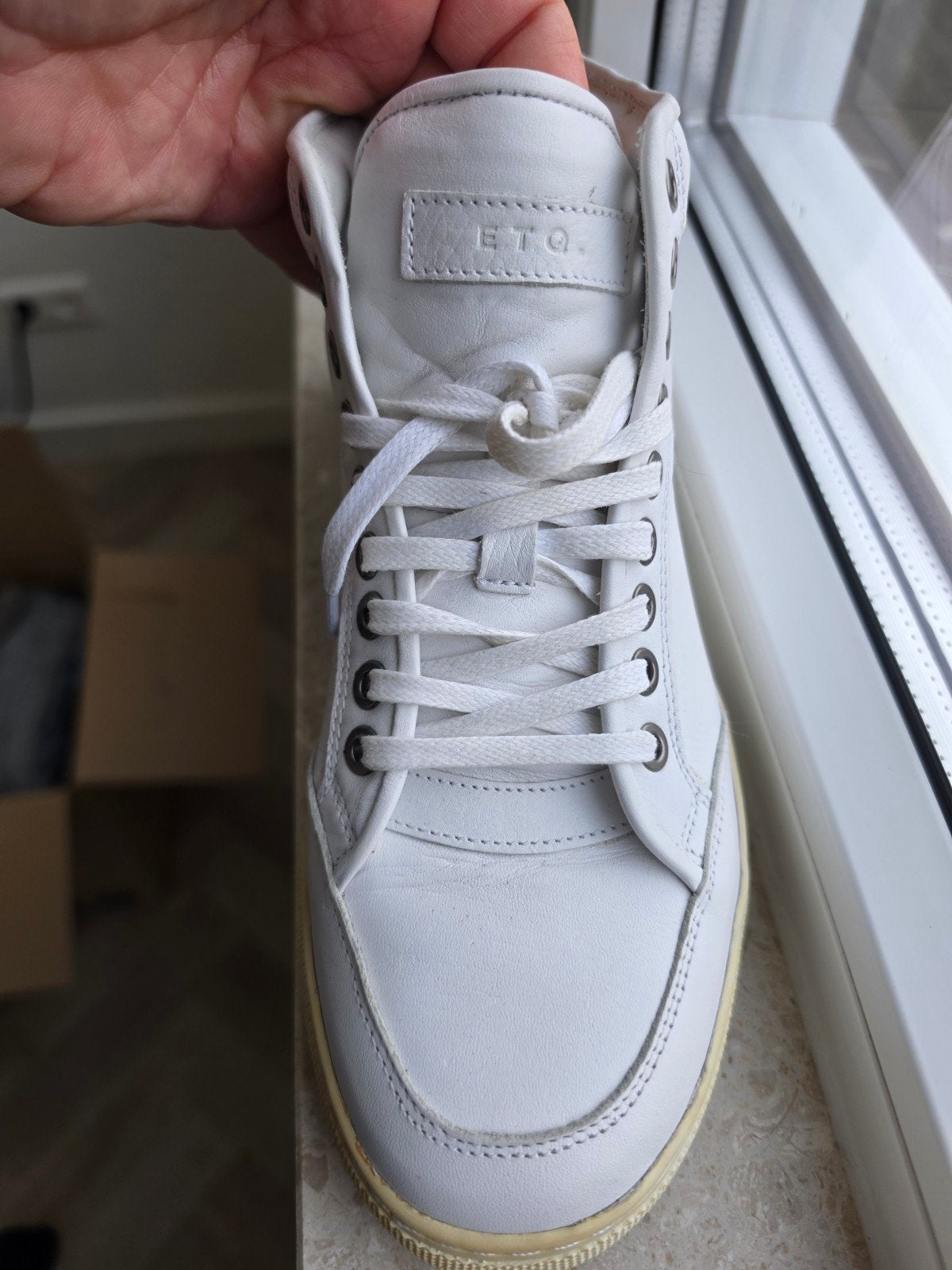 ETQ Amsterdam Hoge Sneakers Maat 42 - Wit Leer, Wit, Sneakers of Gympen, Gedragen, ETQ Amsterdam