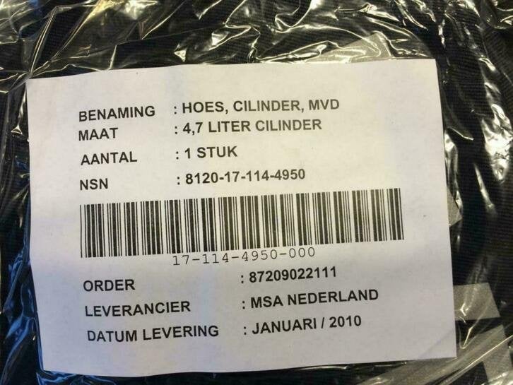 nieuwe hoezen voor zuurstoffles 4,7 liter + reflectiestrook, Ophalen of Verzenden, Niet ingevuld, Niet ingevuld, Niet ingevuld