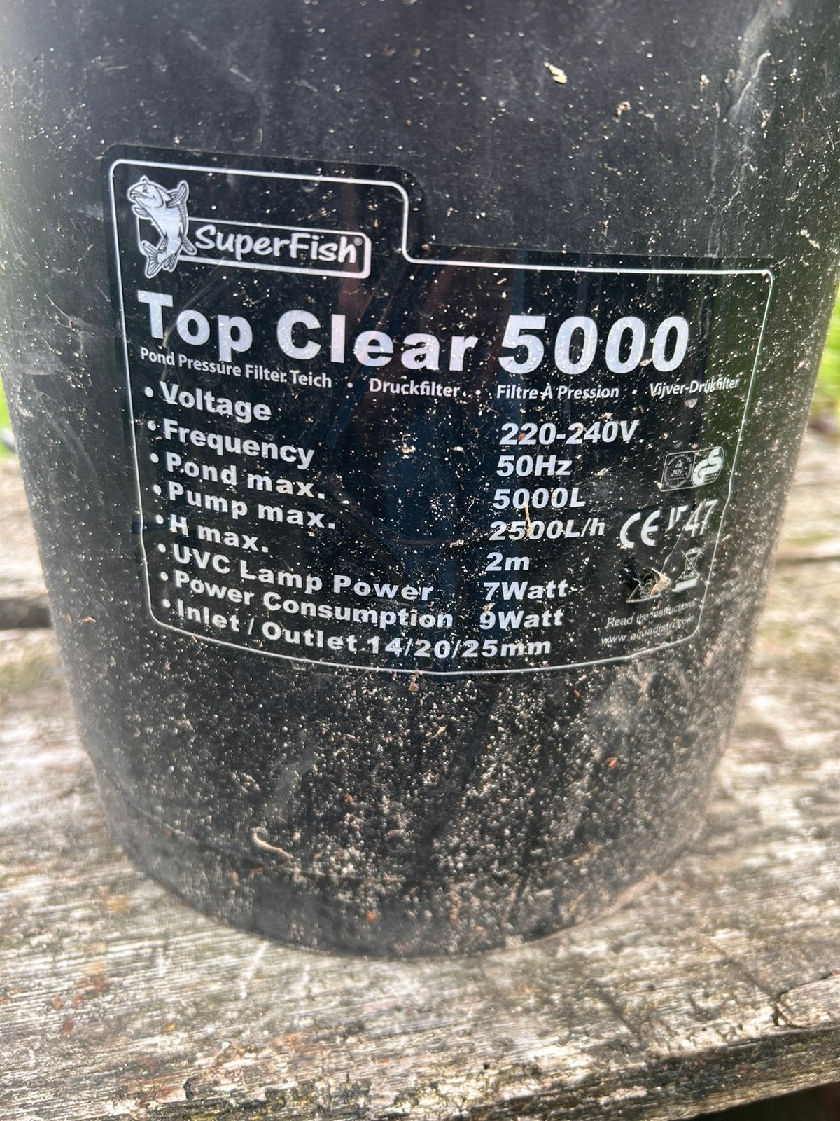 SuperFish Top Clear 5000 vijver drukfilter, Tuin en Terras, Vijver-toebehoren, Ophalen, Gebruikt, Vijverfilter