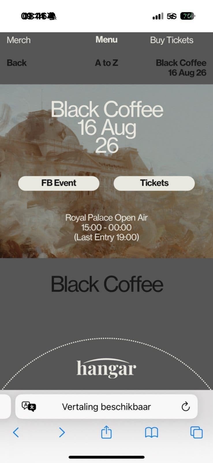 Black coffee brussel backstage, Tickets en Kaartjes, Evenementen en Festivals, Twee personen