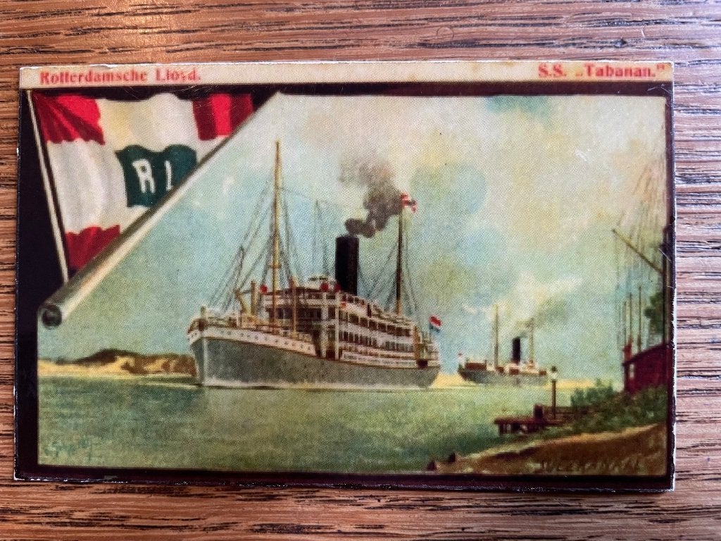 magneet koelkast Rotterdamsche Lloyd stoomvaart Tabanan, Verzenden, Gebruikt, Motorboot, Kaart, Foto of Prent