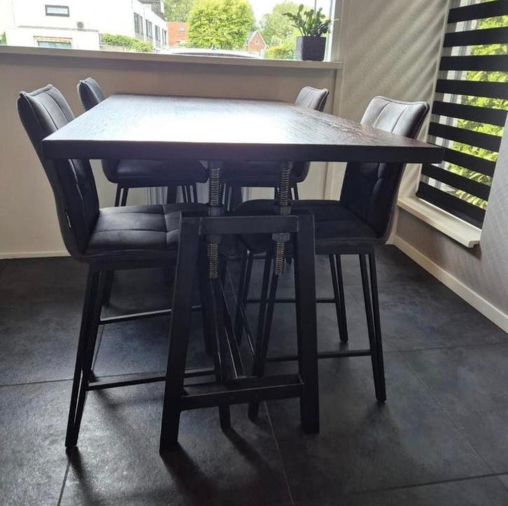 Eettafel met krukken, Ophalen of Verzenden, Rechthoekig, 50 tot 100 cm
