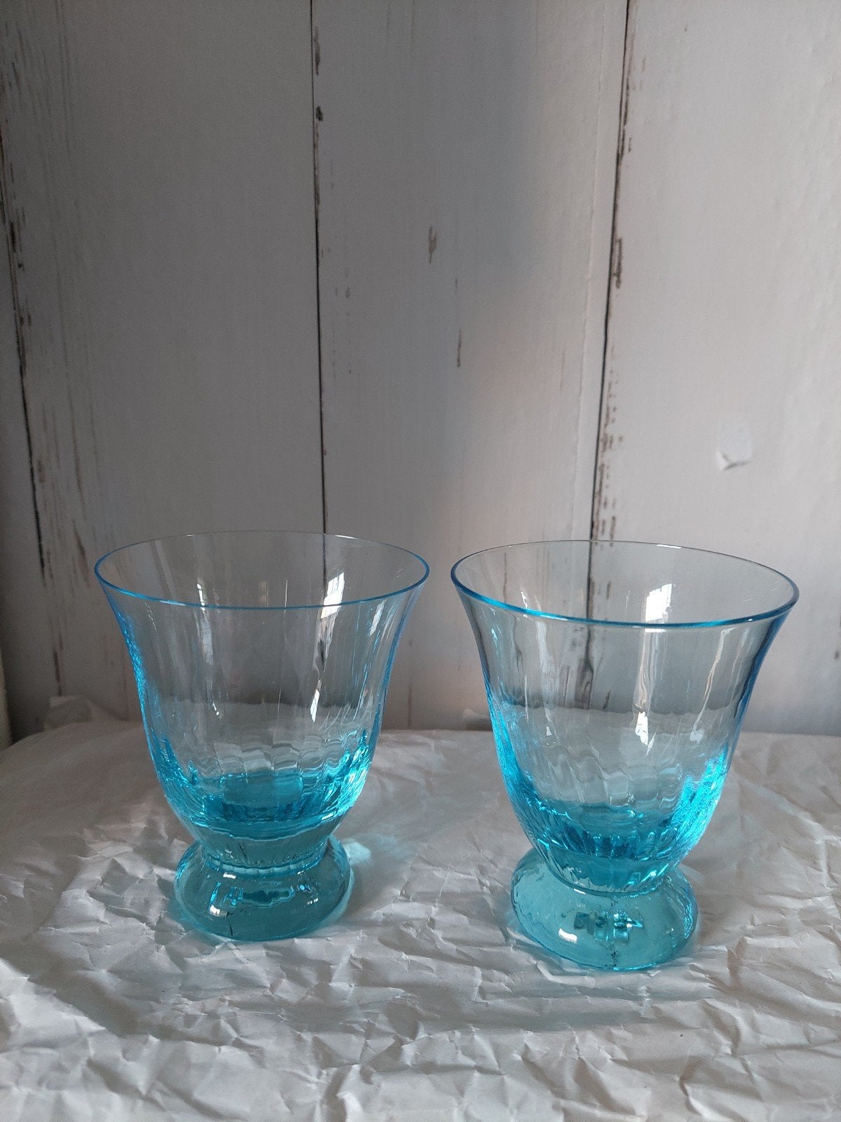 Set van 2 Dibbern Venice waterglaze op voet, Ophalen of Verzenden, Glas, Overige stijlen, Glas of Glazen