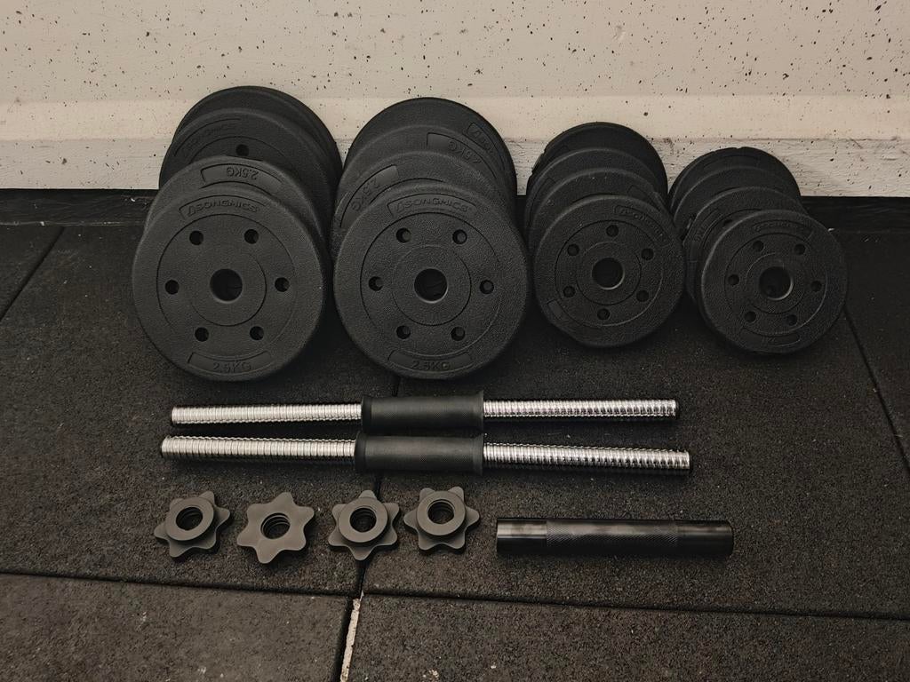 2 x 15 kg kunststof dumbells - Nog helemaal nieuw, Ophalen, ., Nieuw, .