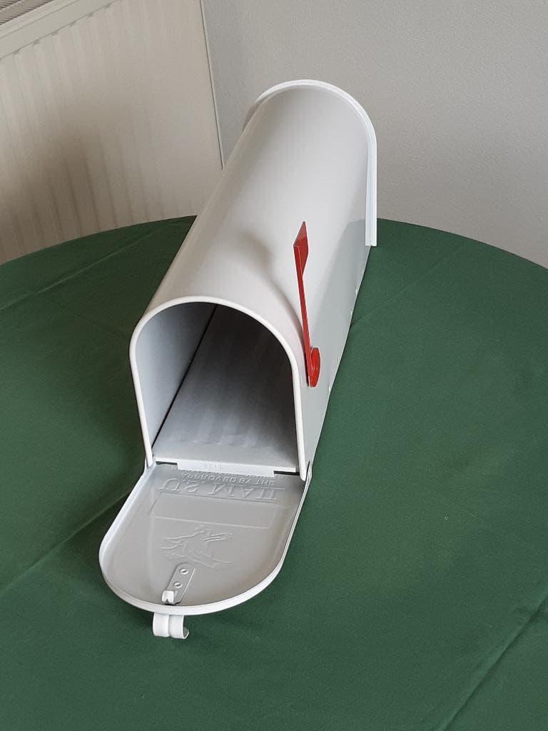 Originele Amerikaanse US Mailbox, aluminium wit, Tuin en Terras, Brievenbussen, Zo goed als nieuw, Staande brievenbus, Aluminium