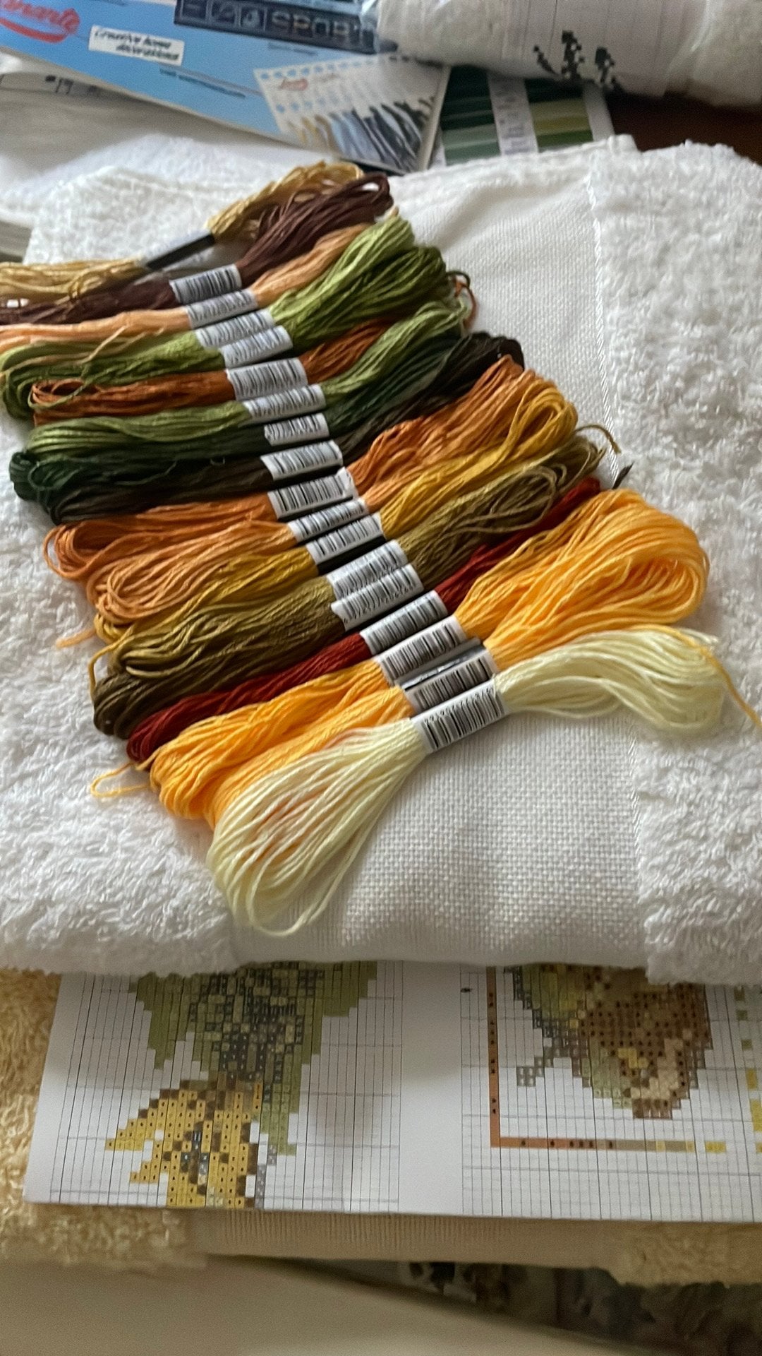 Set van 2 borduurpakketjes lanarte handdoeken, Ophalen of Verzenden, Nieuw, Borduurpakket