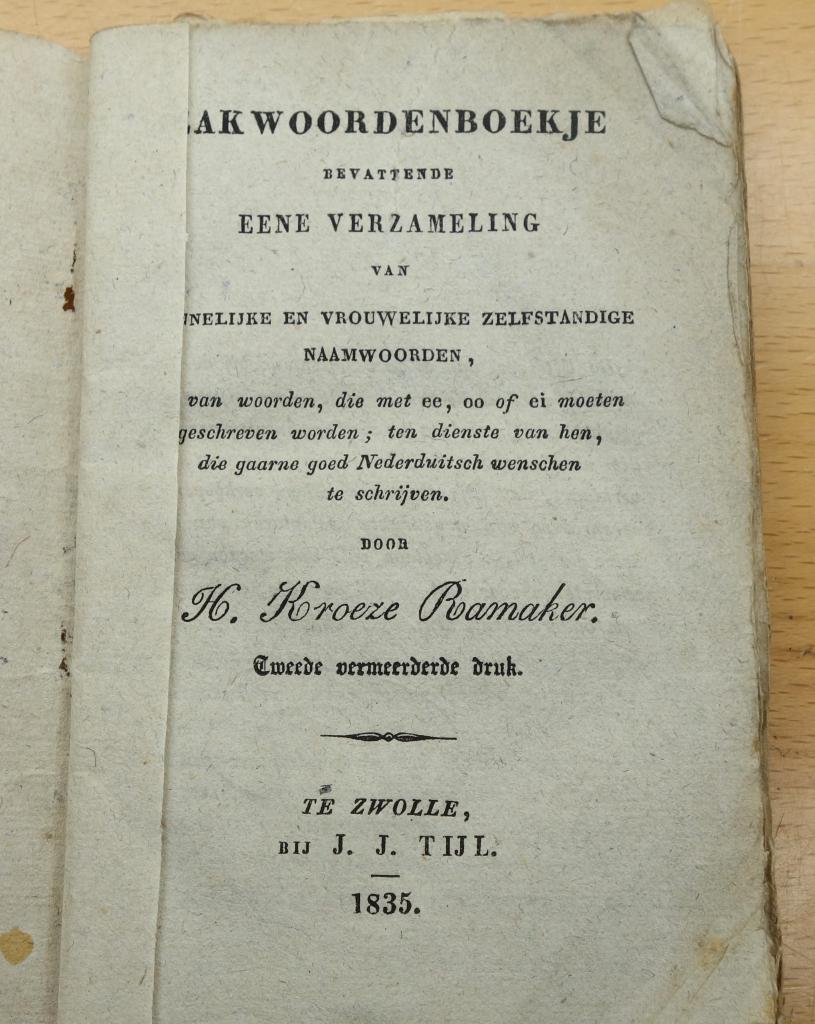 antiek zakwoordenboekje - 1835 - kroeze - tijl - zwolle, Ophalen of Verzenden