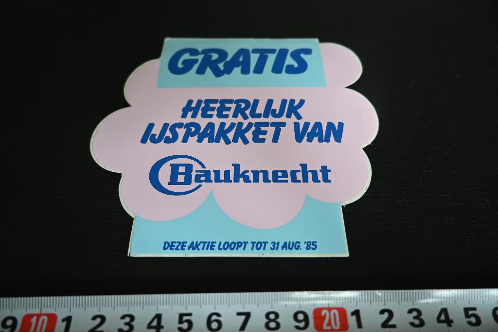sticker Gratis Heerlijk IJspakket van BAUKNECHT 1985, Ophalen, Zo goed als nieuw