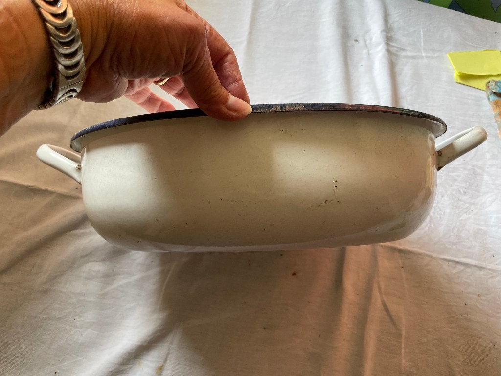 emaille braadpan of schaal in crèmewit, Ophalen of Verzenden